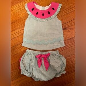 Lil Cactus watermelon bloomer set with ruffles